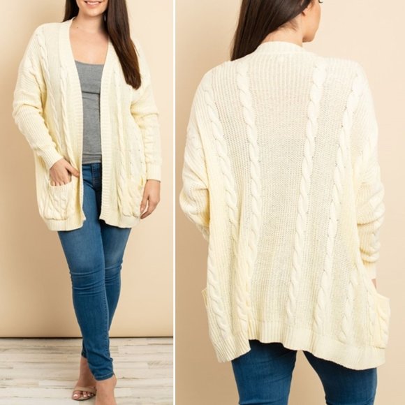 Trend Setter Diva Boutique Sweaters - Cream knit sweater cardigan